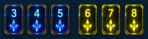Blue 3, 4, 5 and yellow 6, 7, 8 total 33 points.