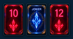 Red 10 and 12 with a joker representing red 11.